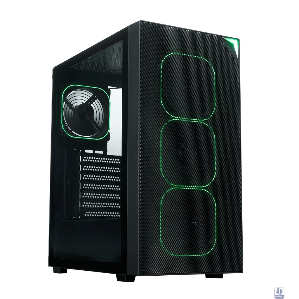 Корпус XASTRA  A408 4ARGB Black ATX/Mesh/Screwless full-size TG / 4x120mm ARGB PWM FG fans/ A408-4FG12A