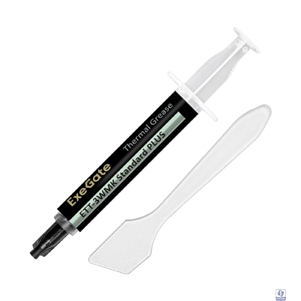 Exegate EX296091RUS Термопаста ExeGate ETT-3WMK Standard PLUS (3,2 Вт/(м•К), 1.5г, шприц с лопаткой)