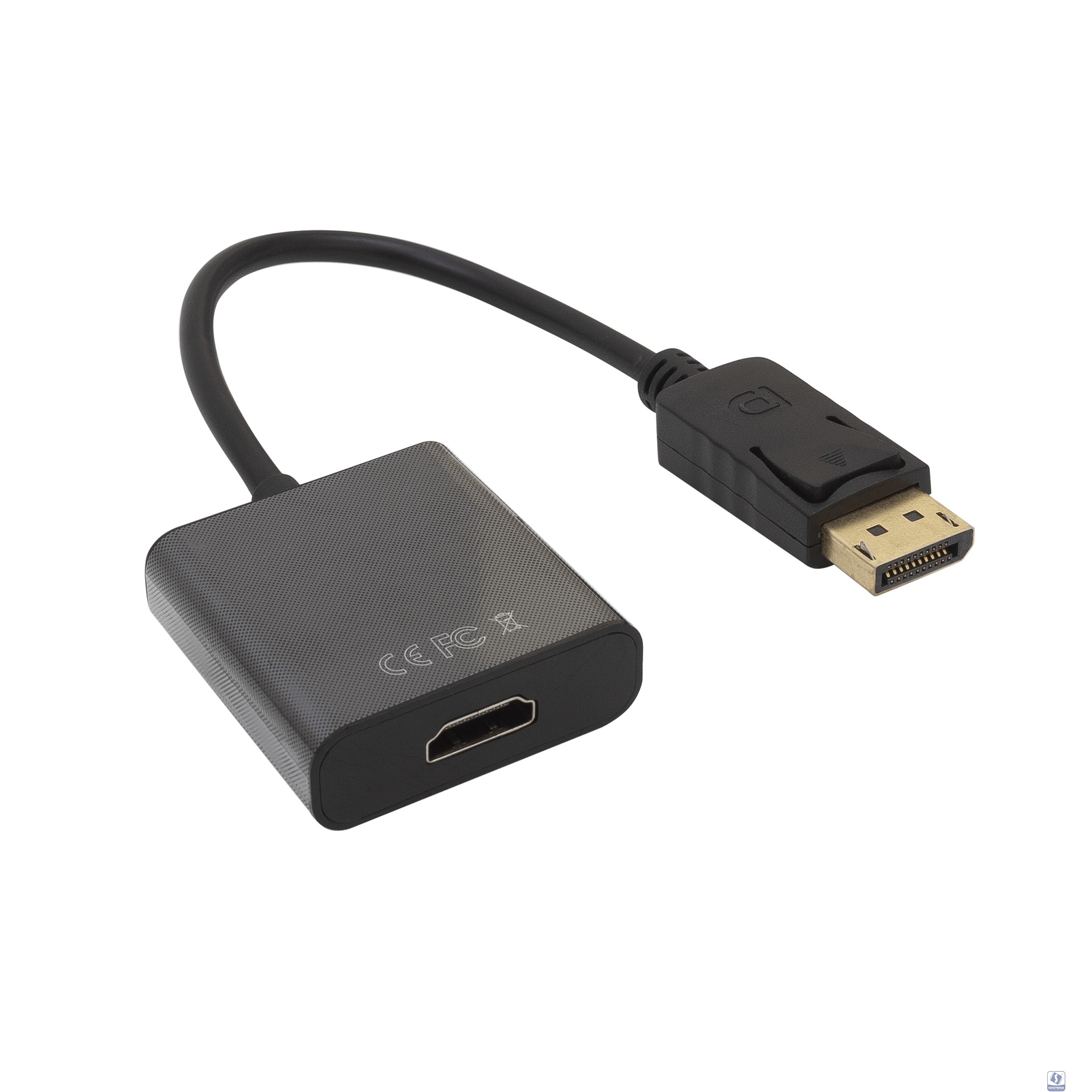 Bion Переходник с кабелем HDMI - DisplayPort, 19F/20M, однонаправленный DP->HDMI, 15см, черный [BXP-A-HDMI-DP-02]