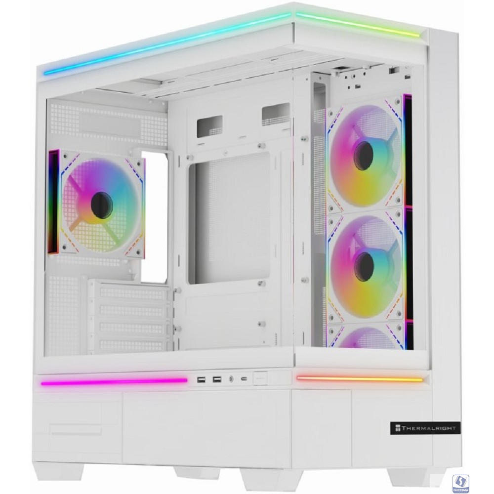 Thermalright Корпус M10 White FAN4-M / TG / 4x120mm ARGB PWM Fans / USB TYPE-C / mATX  / TRTLM10WF4M