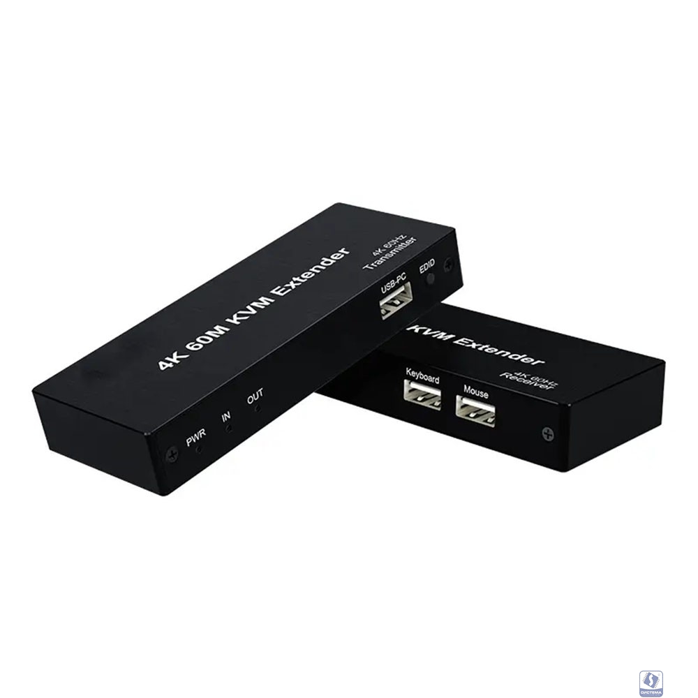ORIENT VE070, HDMI 2.0 KVM extender (Tx+Rx), HDMI+USB+Audio удлинитель до 60 м по витой паре Cat6, HDMI 2.0, 4K@60Hz, HDCP, дополнительный выход HDMI, передача ИК сигнала управления (33336)
