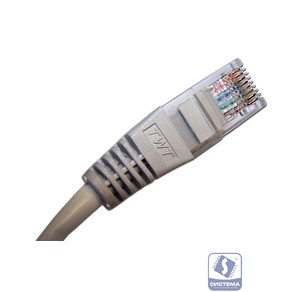 Патч-корд TWT UTP кат.5e, с заливными колпачками, 1.0 м, серый