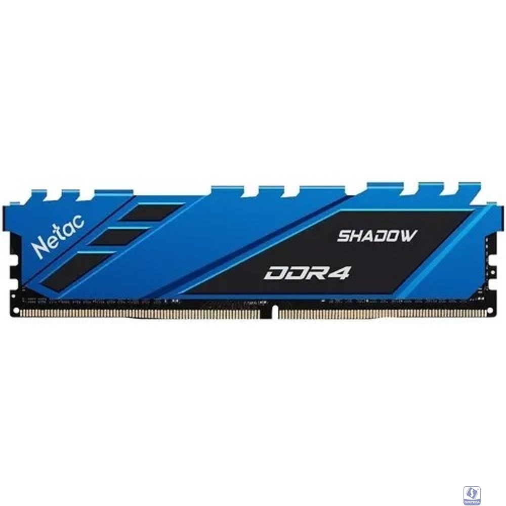 Память DIMM DDR4 16Gb PC21300 2666MHz CL19 Netac Shadow blue с радиатором (NTSDD4P26SP-16B)