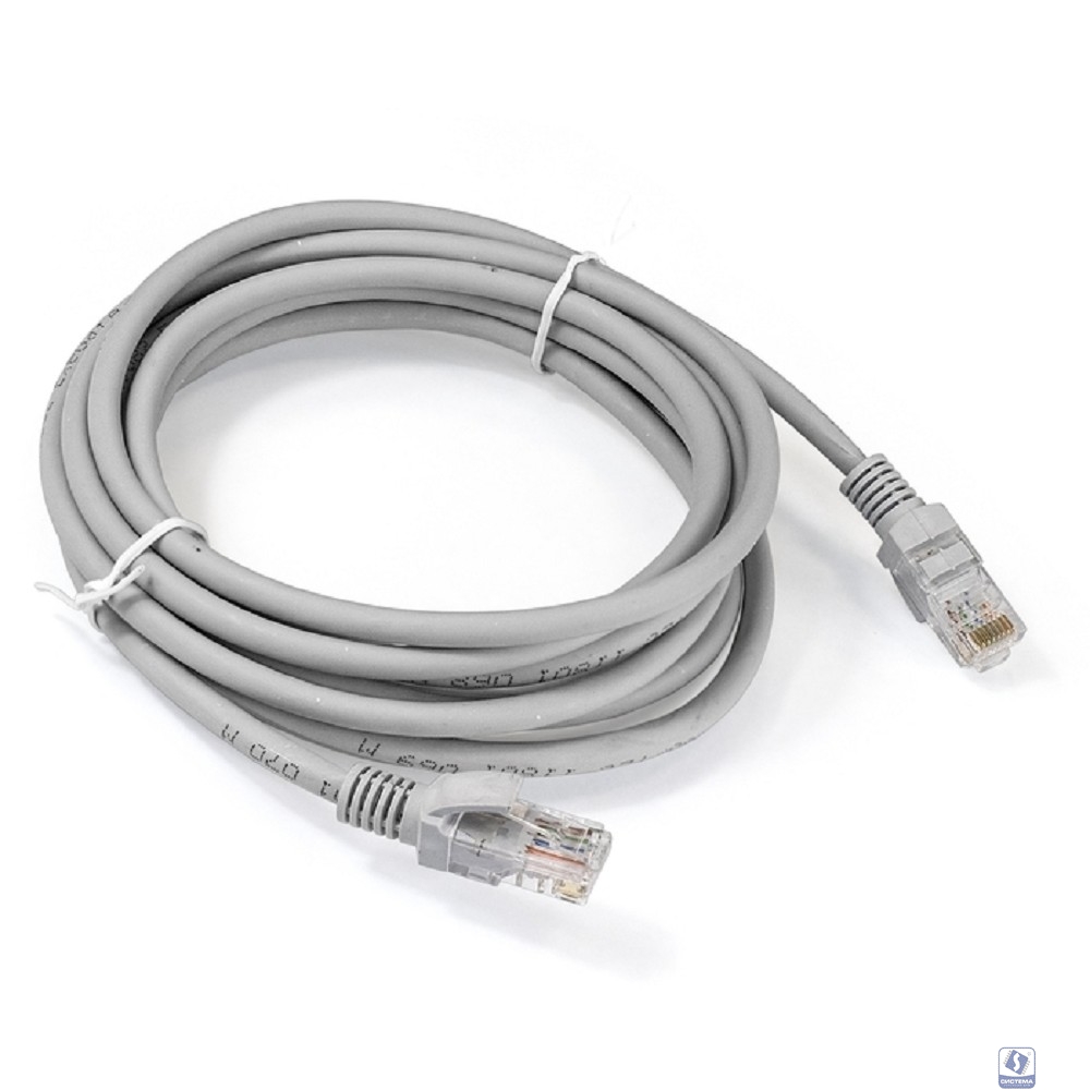 Exegate EX286384RUS Патч-корд LSZH UTP-RJ45-RJ45-5e-3M-LSZH-GY, UTP, cat.5e, 3м, серый