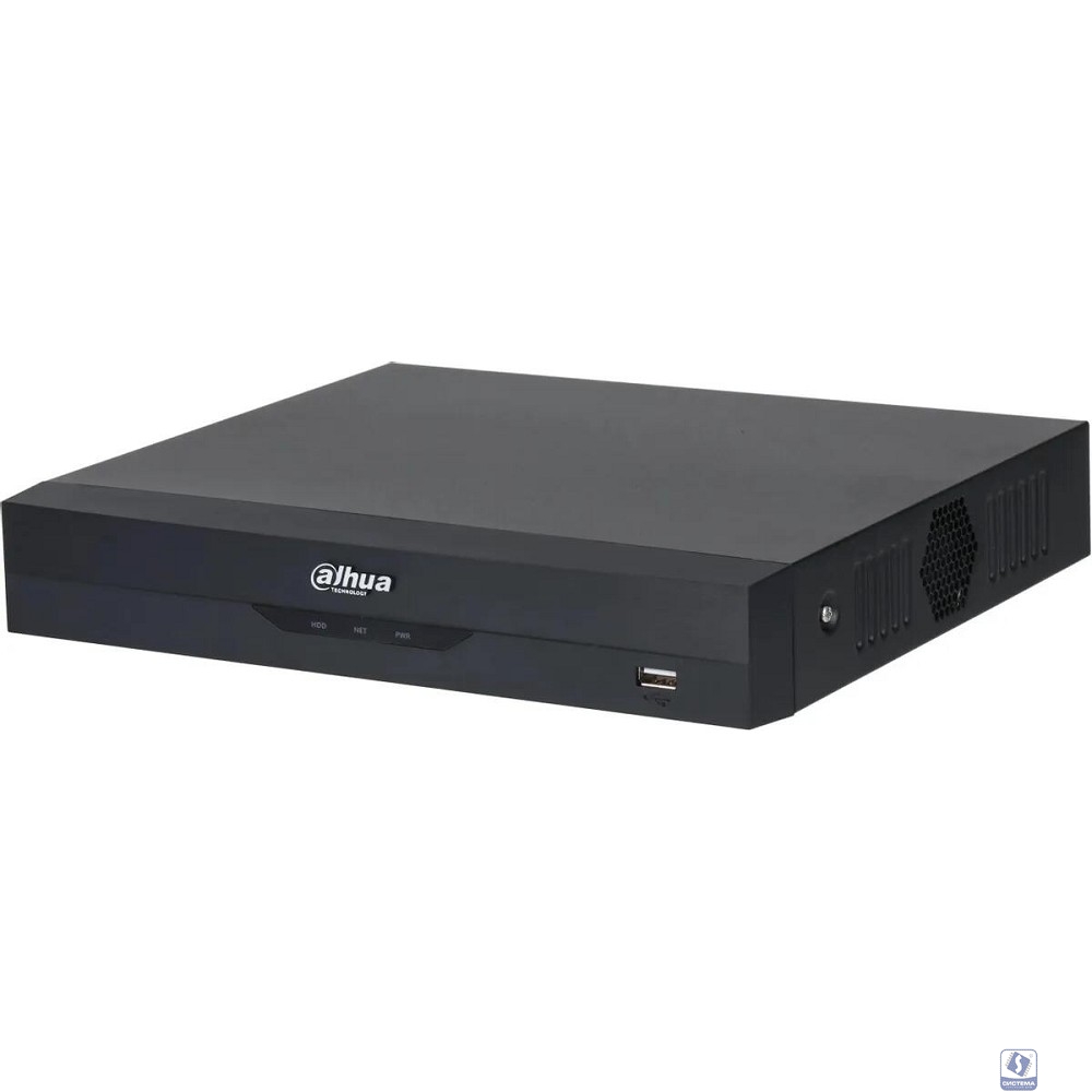 DAHUA DH-XVR5104HS-I3/T 4-канальный HDCVI-видеорегистратор с FR  HDCVI, AHD, TVI, IP, CVBS; IP-каналы: до 6 каналов до 6Мп; накопители: 1 SATA III до 16Тбайт; видеоаналитика: 2кн AcuPick HDMI VGA RJ45