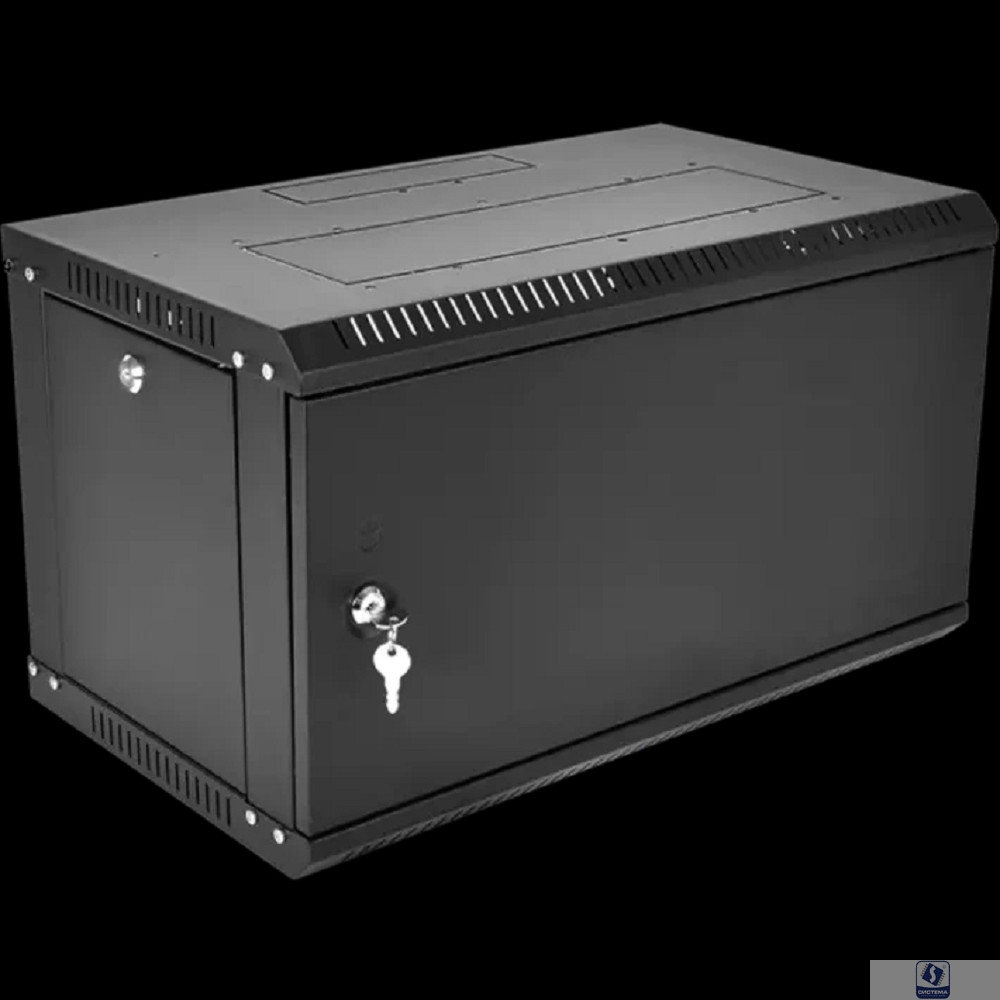ЦМО Шкаф телекоммуникационный настенный разборный ЭКОНОМ 6U (600 x 350) дверь металл, цвет черный (ШРН-Э-6.350.1-9005)