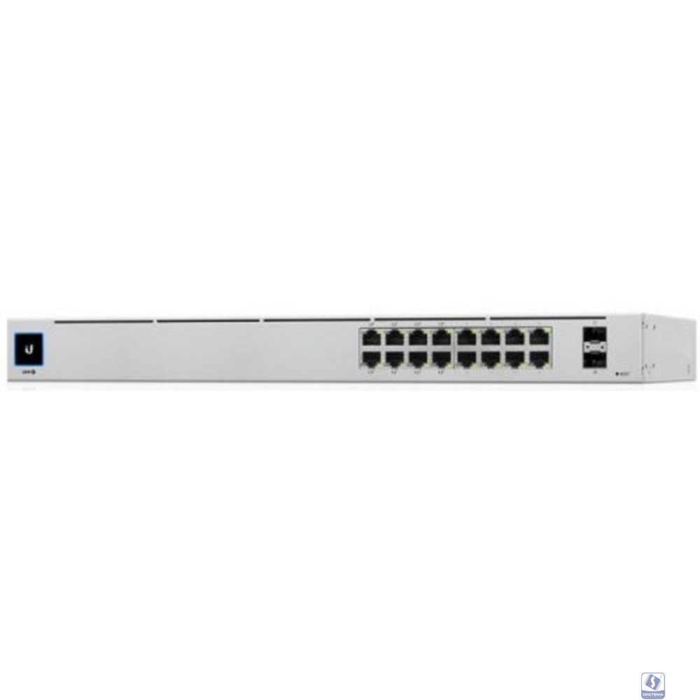 UBIQUITI USW-16-POE PoE-коммутатор в стойку, 16х 1G RJ45, 2х SFP, раздача 42 Вт 