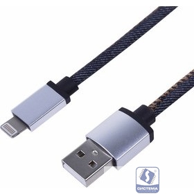 Rexant (18-4248) Кабель USB-A – Lightning для Apple, 2,4A, 1м, в нейлоновой оплетке (джинсовая ткань) 