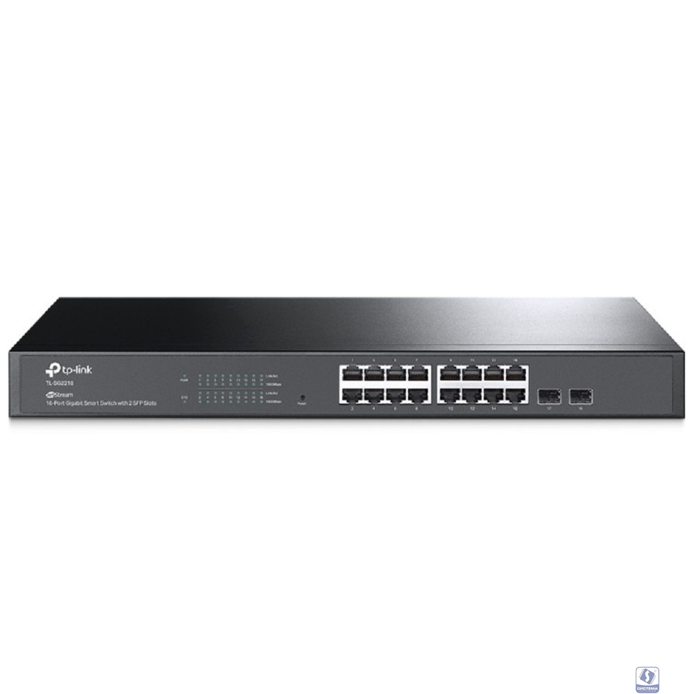 TP-Link SG2218 Коммутатор JetStream линейки Smart с 16 гигабитными портами RJ45 и 2 портами SFP