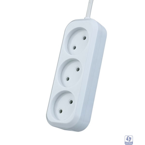Perfeo Сетевой удлинитель без заземления "RU POWER", PF_B4062 (3,0м, 3 розетки, белый (Р16-012))