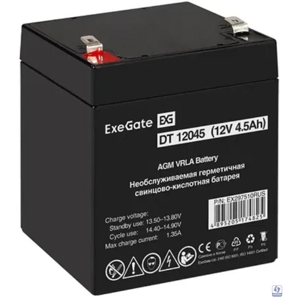 Delta DT 12045 (4.5 А\ч, 12В) свинцово- кислотный аккумулятор  
