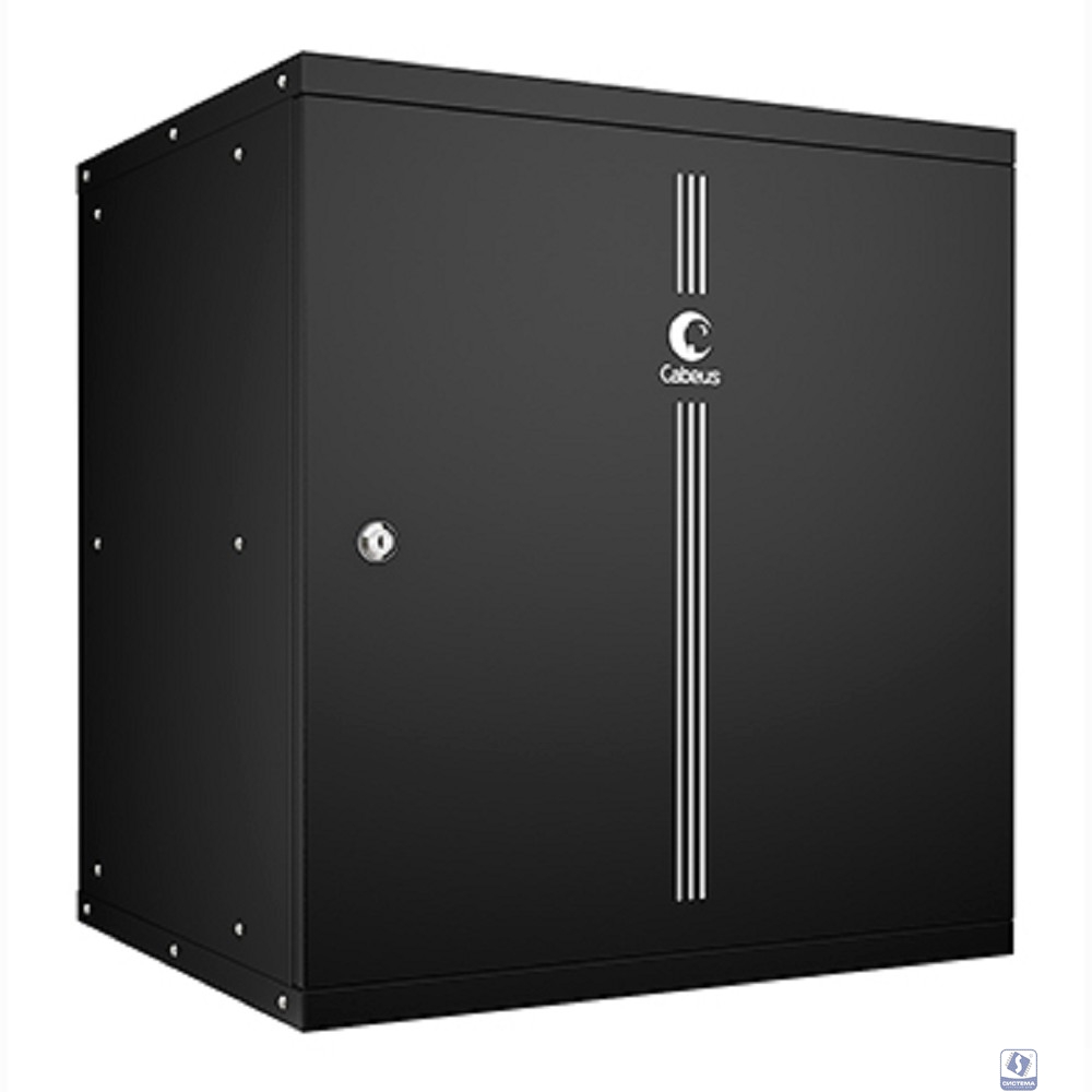 Cabeus WSC-05D-12U55/45m-BK Шкаф телекоммуникационный настенный 19" 12U, серия LIGHT разборный, дверь металл, цвет черный