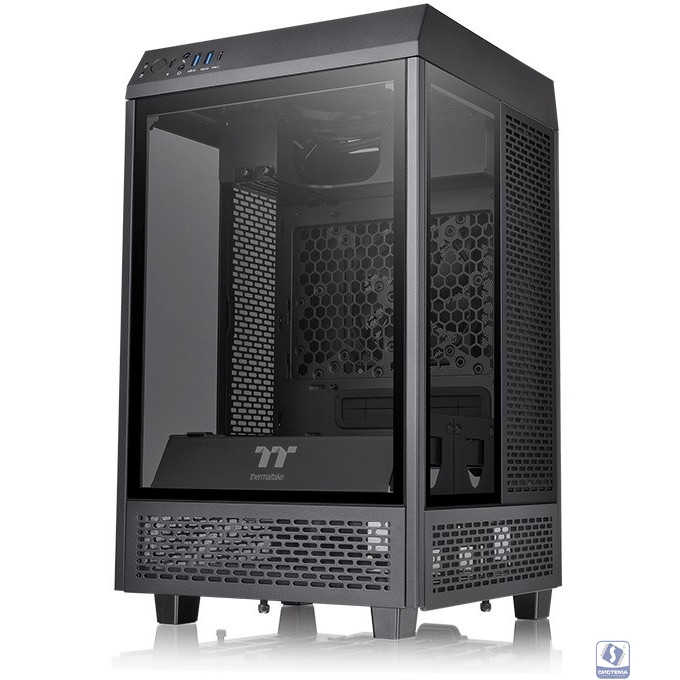 Корпус Thermaltake The Tower 100 черный без БП ATX 2x120mm 2xUSB3.0 1xUSB3.1 audio bott PSU [CA-1R3-00S1WN-00]