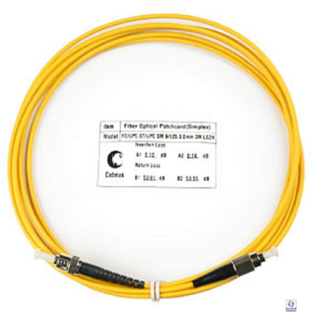 Cabeus FOP(s)-9-FC-ST-3m Шнур оптический simplex FC-ST 9/125 sm 3м LSZH