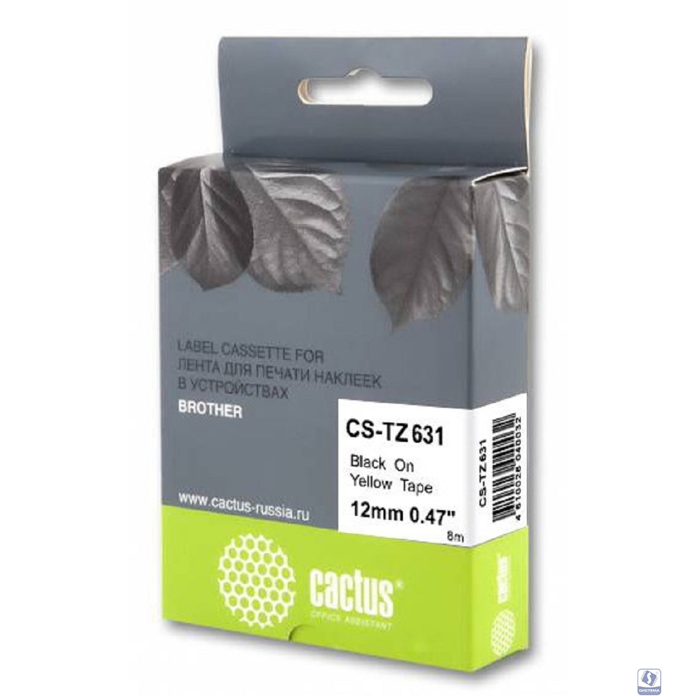 Картридж ленточный Cactus CS-TZ631 черный для Brother 1010/1260VP/1830VP/9700PC