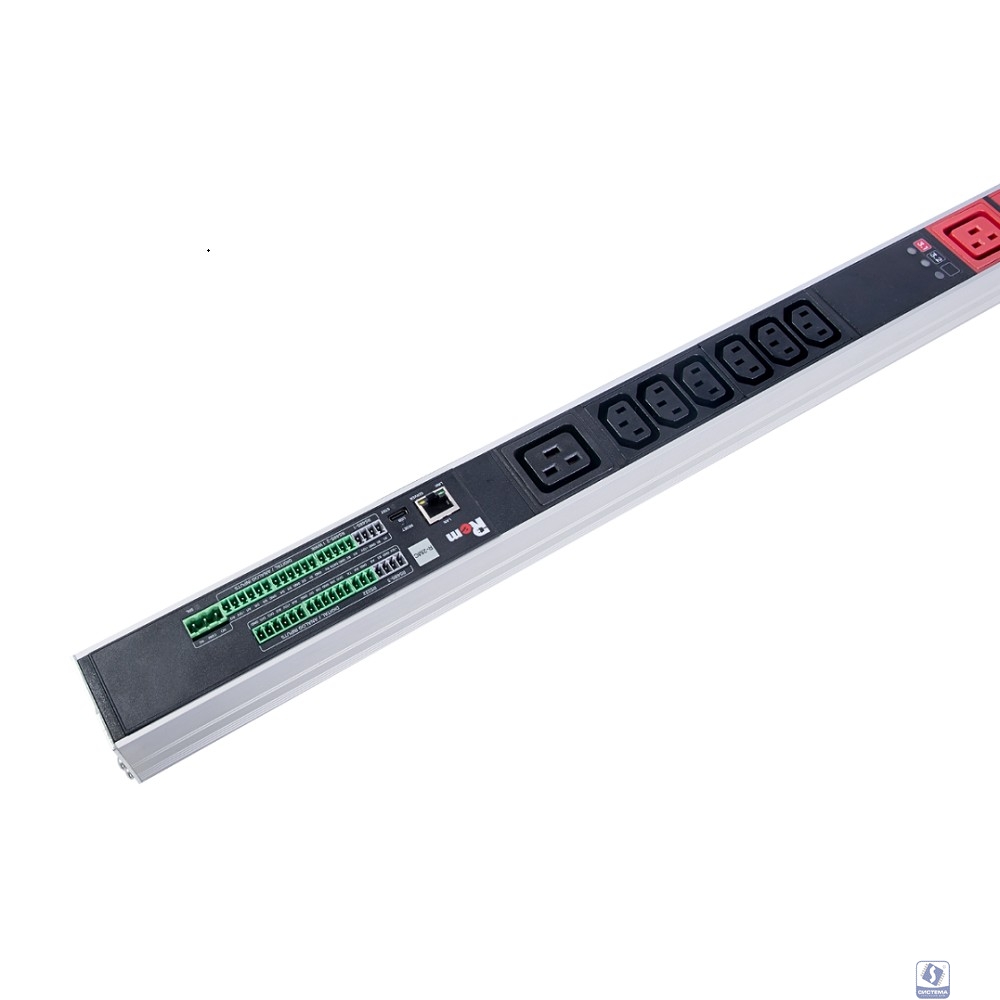 REM Верт блок розеток Rem-2MC,LINUX,мониторинг,измерение,3~32A,авт,36C13,6C19,2100мм,вх IEC309,шнур 3м
