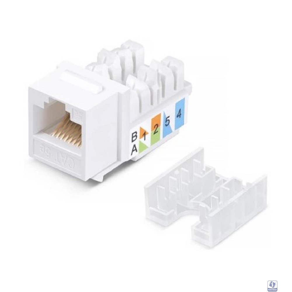 Exegate EX297337RUS Модуль-вставка Keystone Jack RJ-45 ExeGate KJ-8P8C-U-C5e-180-Dual (Кат.5e, неэкранированная, 180 градусов, IDC Krone/110)