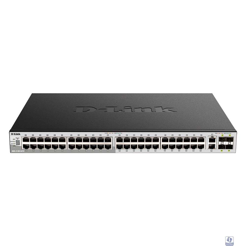 D-Link DGS-3130-54TS/B1A PROJ Управляемый L3 стекируемый коммутатор с 48 портами 10/100/1000Base-T, 2 портами 10GBase-T и 4 портами 10GBase-X SFP+
