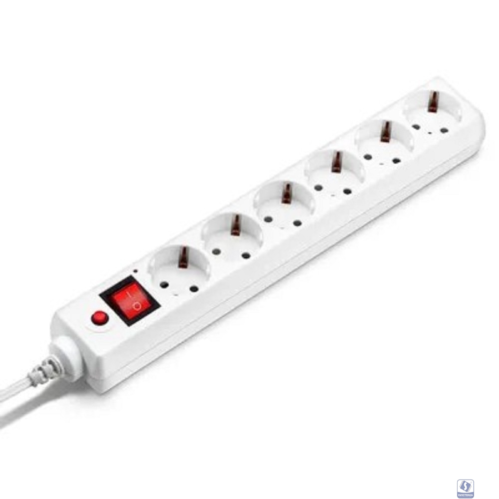 BURO Сетевой фильтр, 6 розеток, 3 метра, (600SH-3-W), белый (коробка) 