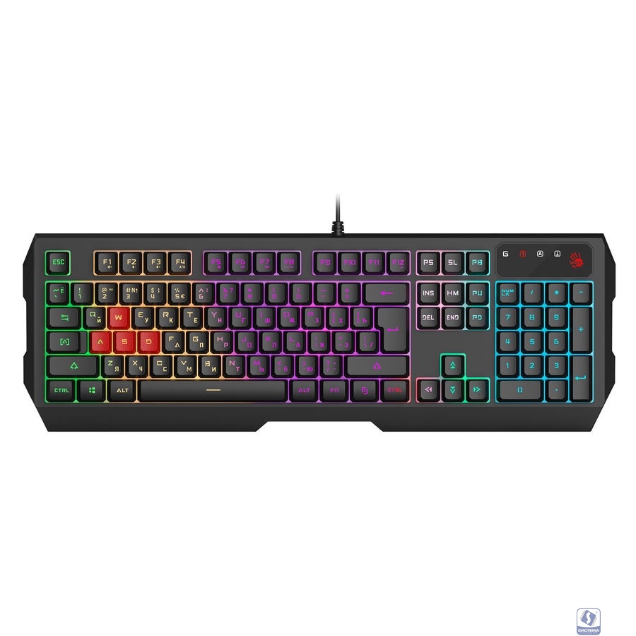 Клавиатура A4Tech Bloody B140N черный USB Multimedia for gamer LED (B140N)