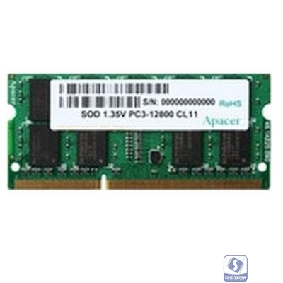 Apacer DDR3 SODIMM 4GB DV.04G2K.KAM PC3-12800, 1600MHz, 1.35V