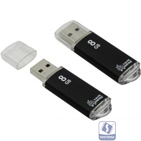 Smartbuy USB Drive 8Gb V-Cut series Black SB8GBVC-K