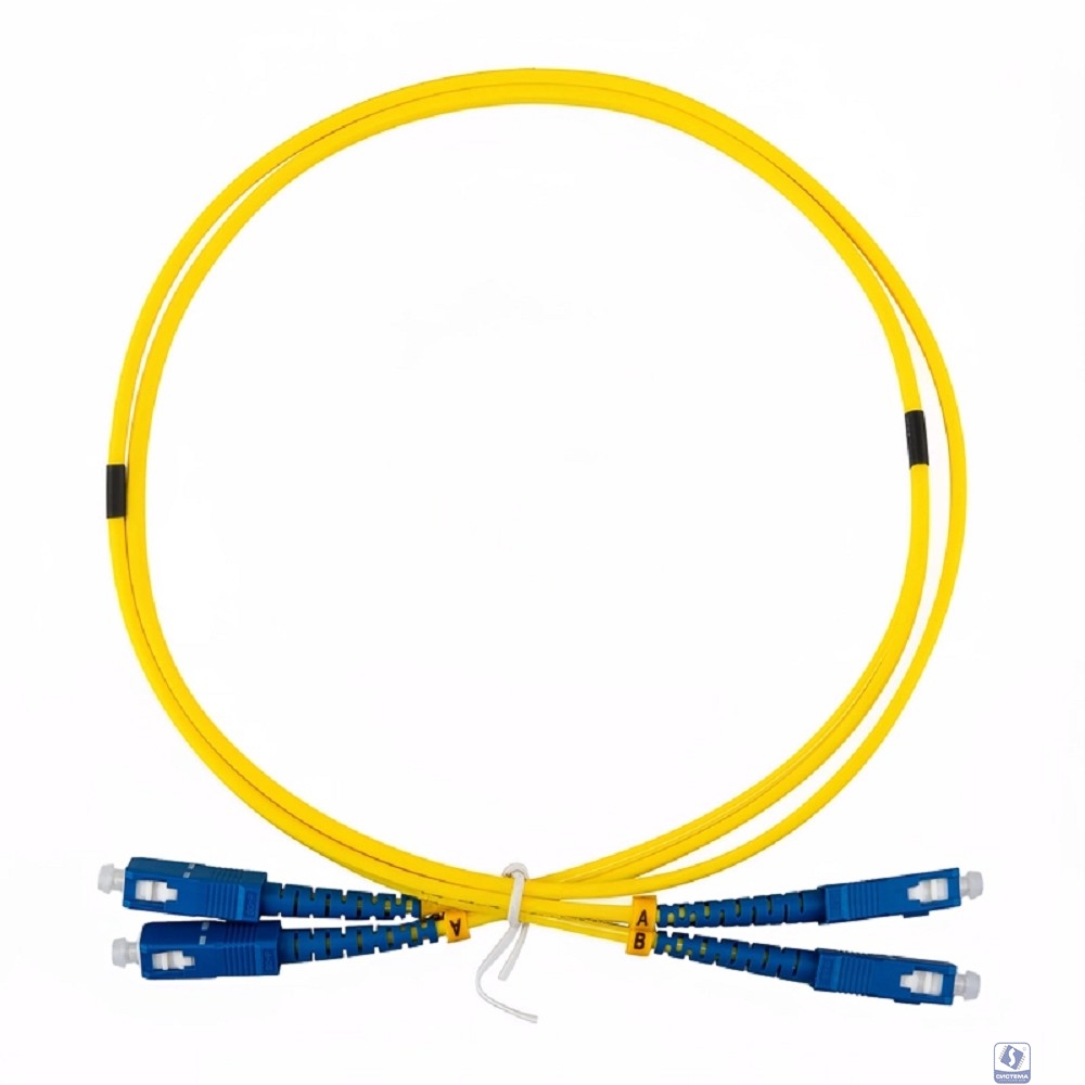 Rexant (50-2110-1) Патч-корд оптический одномодовый (SM) 9/125 OS2 разъемы zip-cord SC/UPC-SC/UPC 3мм Duplex LSZH 1м желтый
