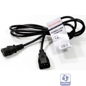 Telecom  TE001-CU0.75-1.8M Кабель UPS - устройство 220V (IEC-320-C13/C14) <VDE>3G0,75mm2, 1,8m,медь,Telecom <TE001-CU0.75-1.8M>