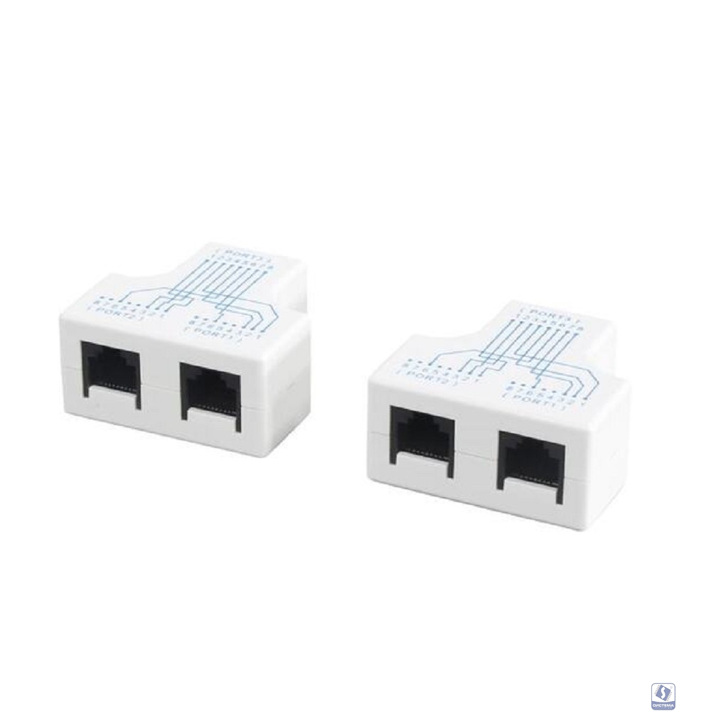 5bites Разветвитель (сплиттер) LAU55-04W RJ45 M / 2*RJ45 F / UTP / 100MB / 2ШТ