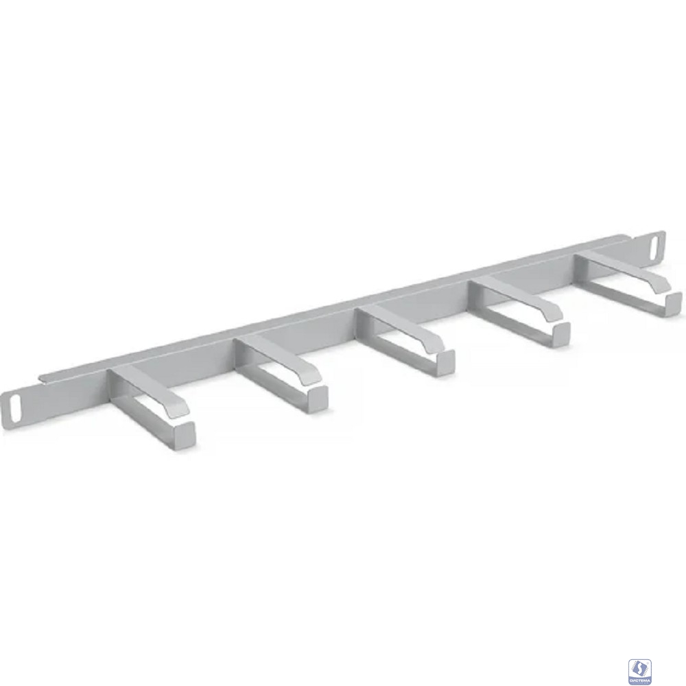 Cabeus JB08-0,5U-GY Кабельный органайзер горизонтальный 19" 0.5U, 5 колец, металлический, цвет серый (RAL7035)