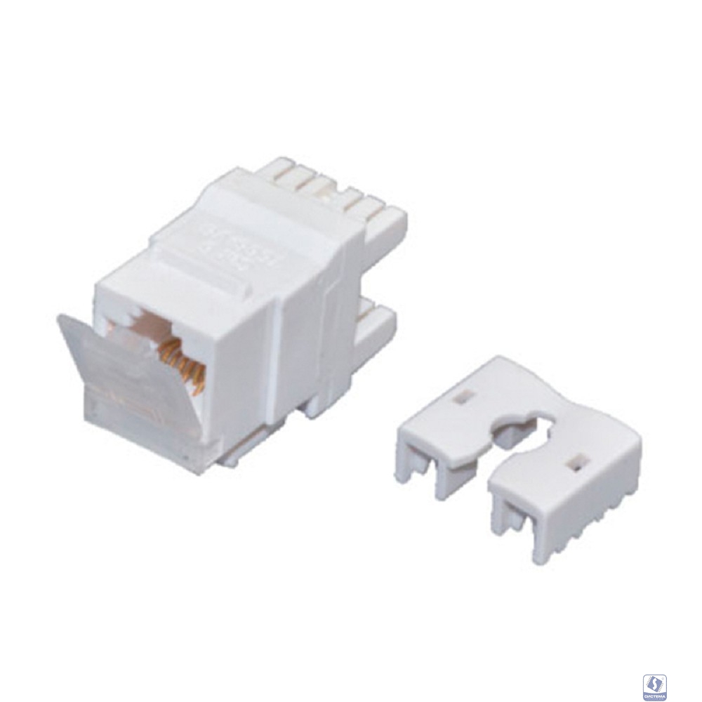 Rexant (02-0254-1) Модуль Keystone Jack RJ-45(8P8C), UTP неэкранированный, CAT 6, тип 180 градусов, с пылезащитной шторкой, белый PRO