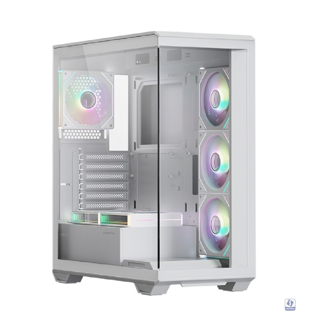 XASTRA Корпус Q600 6ARGB-C10-WH White ATX/Aquarium/Screewless/6x120mm ARGB PWM FM fans/Argb+PWM HUB 10port/ Q600-6FM12A-C10-WH