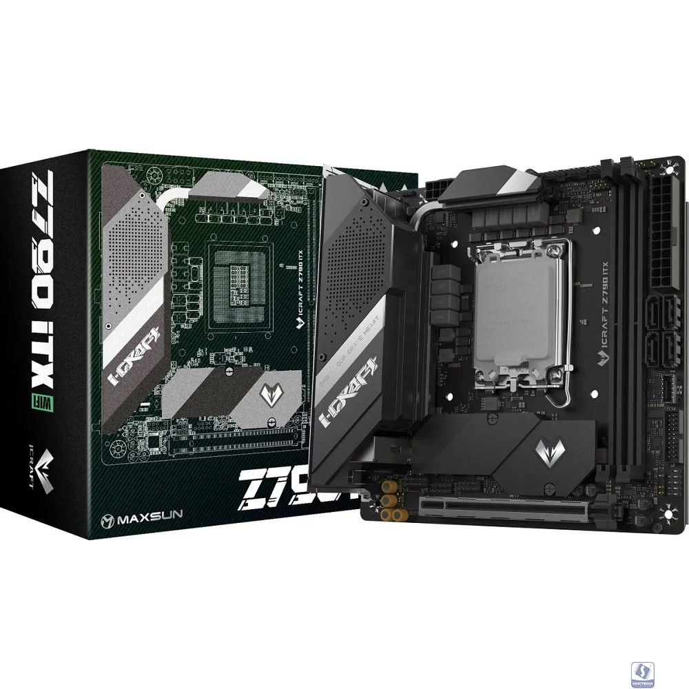 MAXSUN MS-iCraft Z790ITX WIFI V1/V2 (Socket 1700, mini-ITX, 2*DDR5,  HDMI/DP, 4*SATA3, 2*M.2, 1xPCI-E x16 , 4*USB 2.0,  4* USB 3.2 Gen1, 1* Type-C, LAN 1*2.5G, Bluetooth, Wi-Fi 802.11ax, RTL)