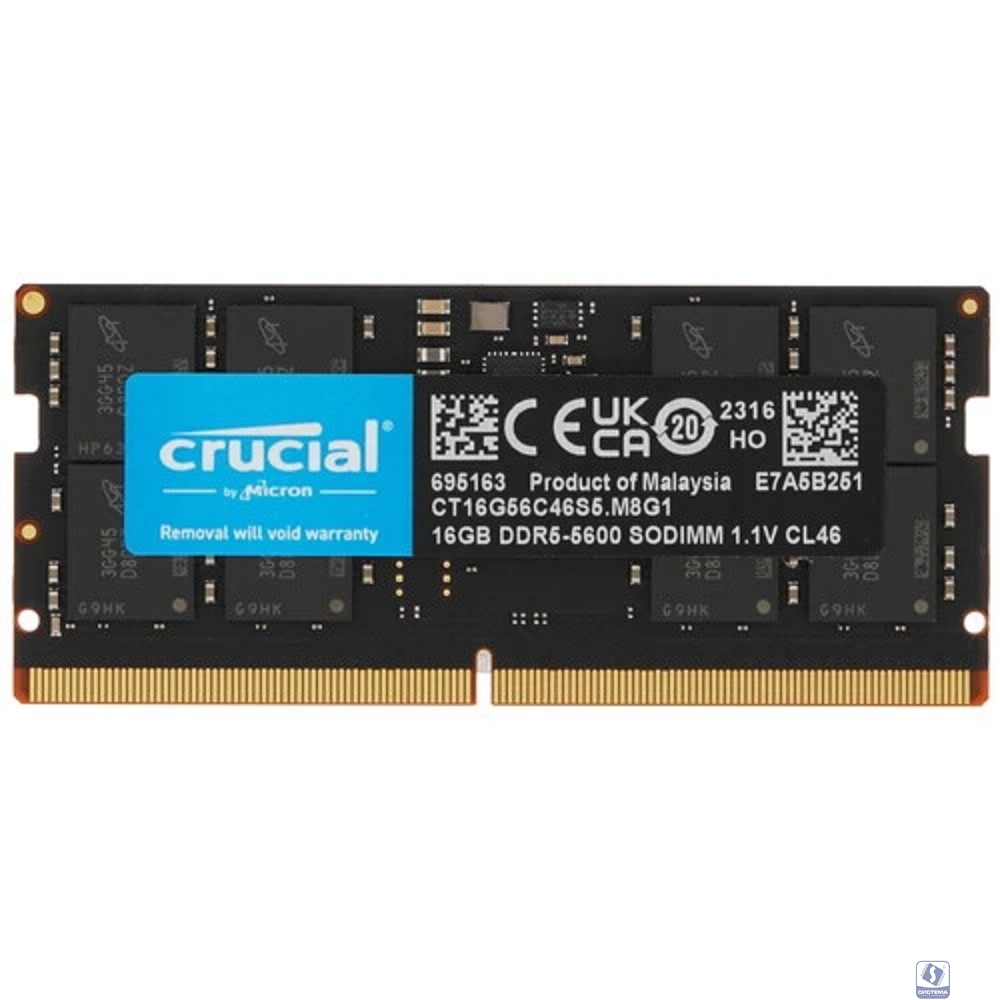 Crucial DDR5 SODIMM 16GB  5600MHz CT16G56C46S5 CL46 