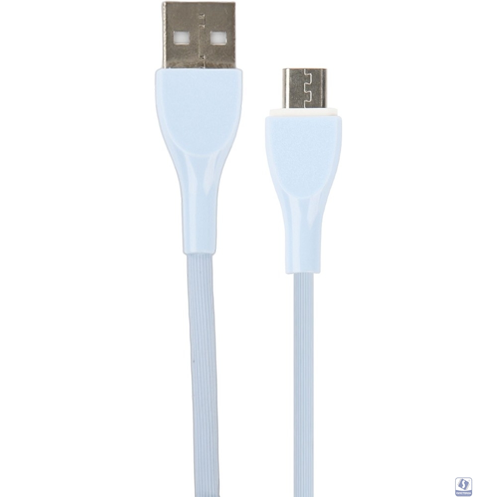 PERFEO Кабель USB A вилка - Micro USB вилка, 2.4A, голубой, силикон, длина 1 м., ULTRA SOFT (U4022)