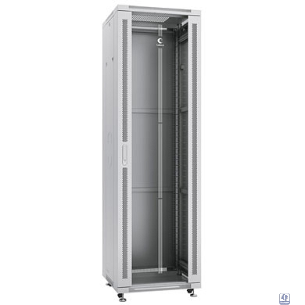 Cabeus SH-05C-42U60/60 Шкаф монтажный телекоммуникационный 19" напольный для распределительного и серверного оборудования 42U 600x600x2055mm (ШхГхВ) передняя стеклянная и задняя сплошная металлическая