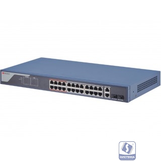 HiWatch SWT-1326P Коммутатор 24x100Mb 24PoE 370W управляемый 