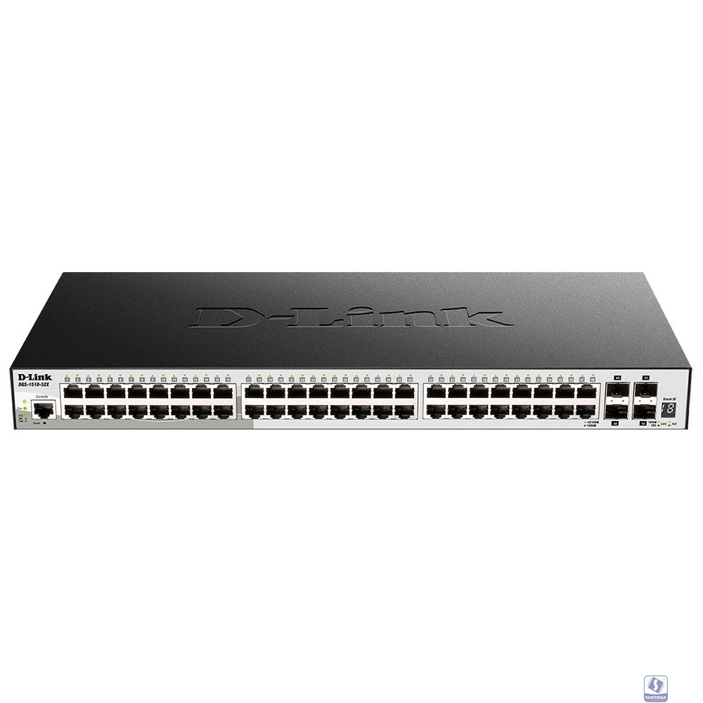 D-Link DGS-1510-52X/A2A PROJ Управляемый L2+ стекируемый коммутатор с 48 портами 10/100/1000Base-T и 4 портами 10GBase-X SFP+