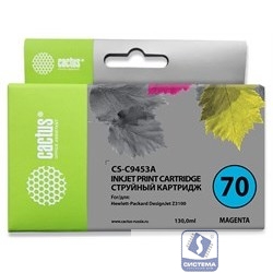 Картридж струйный Cactus CS-C9453A №70 пурпурный (130мл) для HP DJ Z3100