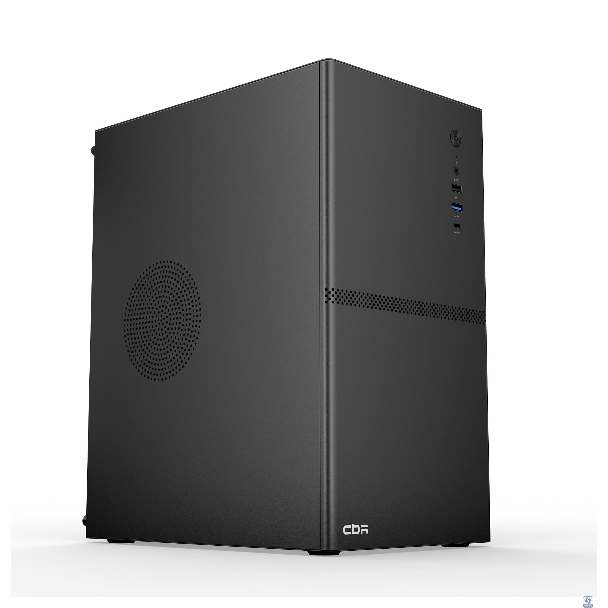 CBR Корпус mATX Minitower V863, без БП, 1*USB 3.0 Type C, 1*USB 3.0, 1*USB 2.0, HD Audio+Mic, Black [PCC-MATX-V863-WPSU]
