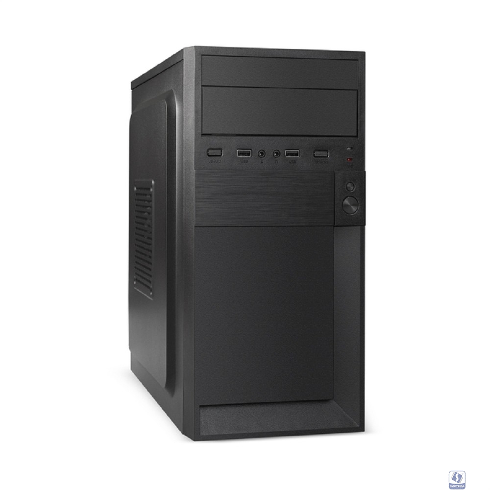 Exegate EX299174RUS Корпус Minitower ExeGate BAA-105-01-UNS350 (mATX, БП UNS350 с вент. 12см, 2*USB, аудио, черный)