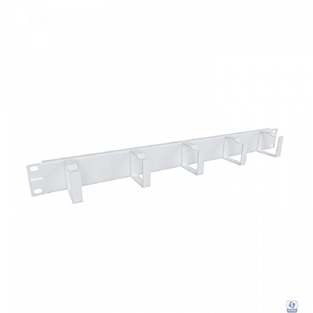 NTSS Организатор кабельный горизонтальный NTSS, крепление 19 1U, 5 колец глубиной 45мм, металл, серый RAL 7035 NTSS-HORG-1U-5(45)