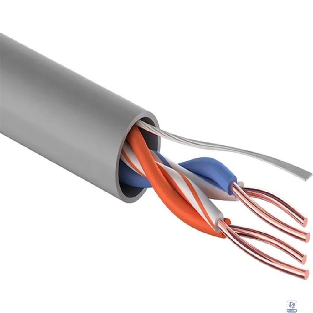 PROconnect (01-0027) Кабель витая пара U/UTP, CAT 5e, PVC, 2PR, 24AWG, INDOOR, SOLID, серый, 305м