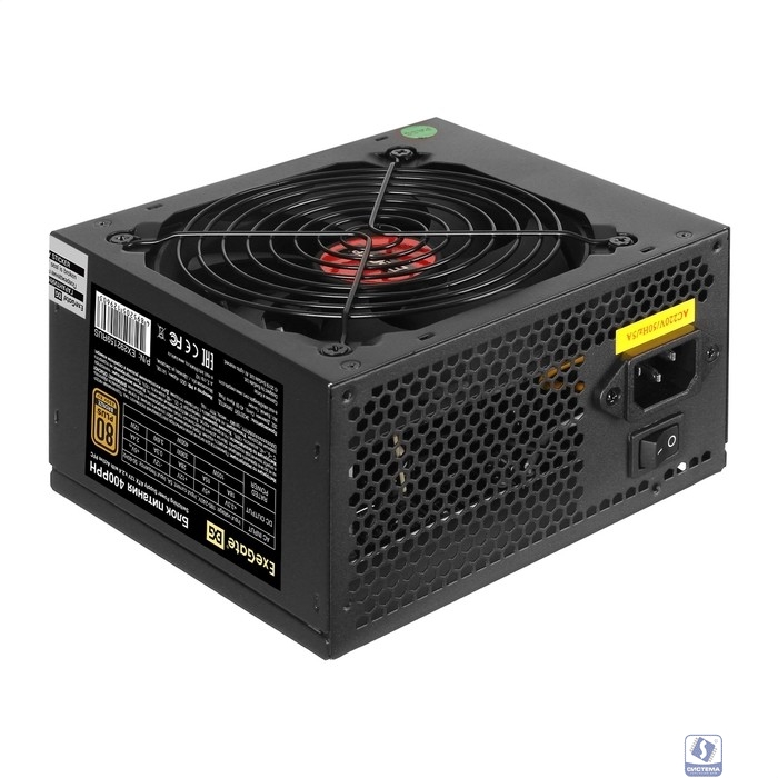 Exegate EX292158RUS-S Блок питания 1200W ExeGate 80 PLUS® Bronze 1200PPH (ATX, APFC, SC, КПД 89% (80 PLUS Bronze), 12cm fan, 24pin, 2x(4+4)pin, 6xPCI-E, 8xSATA, 4xIDE, RTL (color box), black, кабель 2