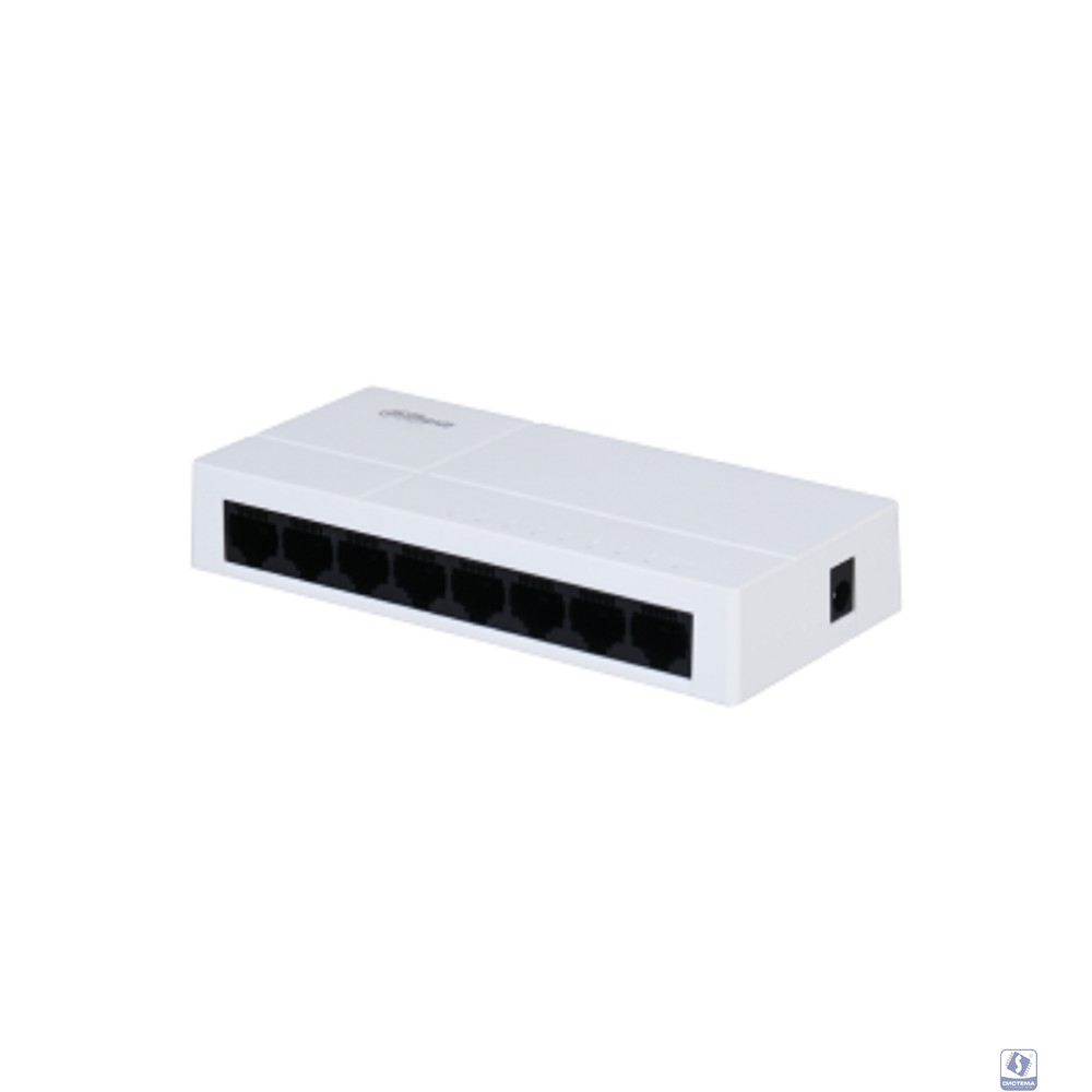 DAHUA DH-PFS3008-8GT-L 8-портовый гигабитный неуправляемый коммутатор, 8xRJ45 1Gb, коммутаця 16 Гбит/с, MAC-таблица 2K, пластик