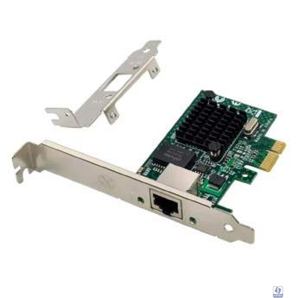ORIENT XWT-BM21PE, Сетевая карта PCI-Ex1 v1.0а 1xRJ45 1GbE NIC, Broadcom BCM5721 chipset, 1 Гбит/с, 2 планки крепления (31304)