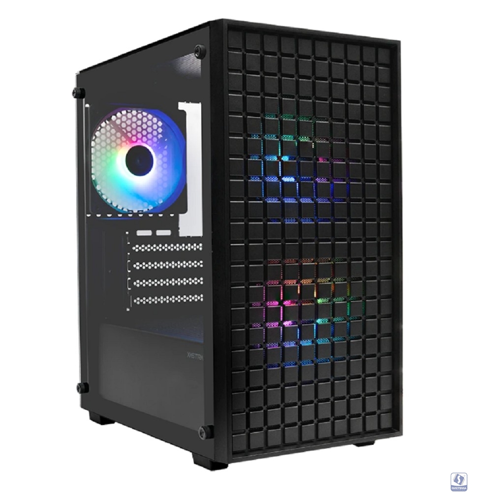 XASTRA Корпус A306M 3FRGB Black mATX/Mesh/ tempered glass / 3x 120mm FC120 FRGB fans/ A306M-3FC12F