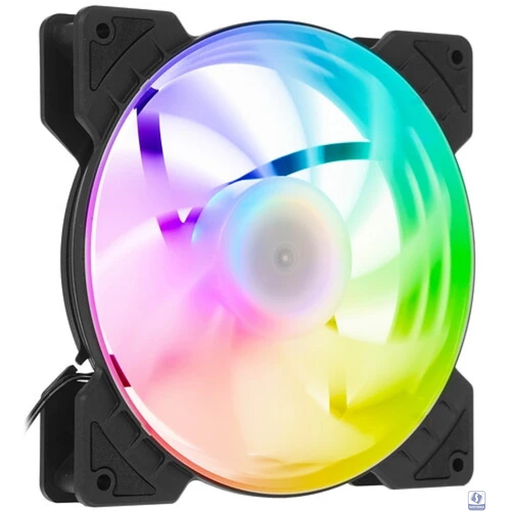 Powercase Вентилятор (M6-14-LED) 5 color LED 140 x 140 х 25 мм (100шт./кор, Molex, 900±10% об/мин) Bulk     M6-14-LED