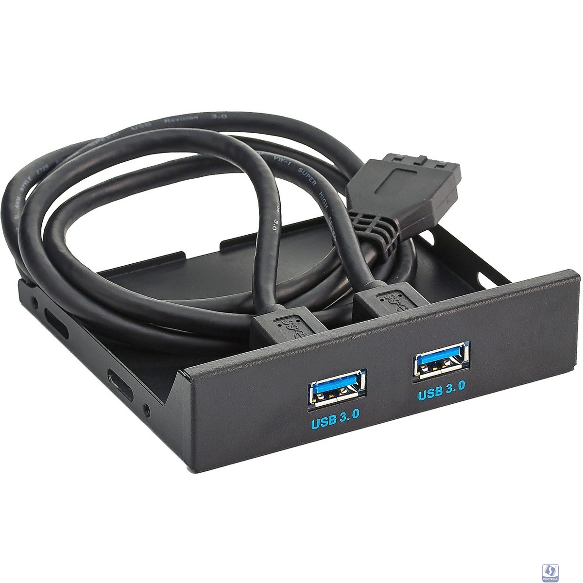 Exegate EX280446RUS Планка USB на переднюю панель Exegate U3H-615, 3,5", 2*USB 3.0, черная, подсоединение к мат. плате