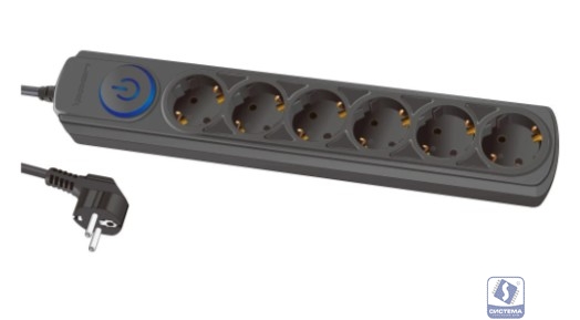 Ippon Сетевой фильтр BK-6-EU-1.8-16-B 1.8м (6 розеток) черный (коробка) (1804837)